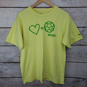 Puma Brazil Soccer Yellow Football T-Shirt
